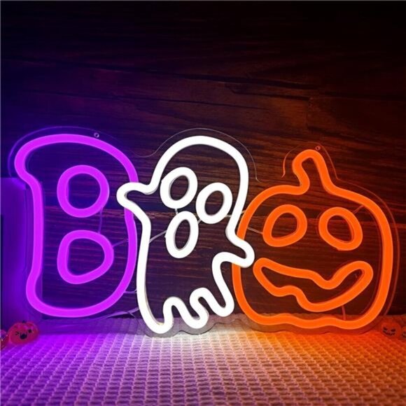 Halloween neon signs neon light Spider Web bat bedroom living party decorations - Picture 1 of 6